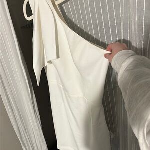 Elegant White One-Shoulder Dress